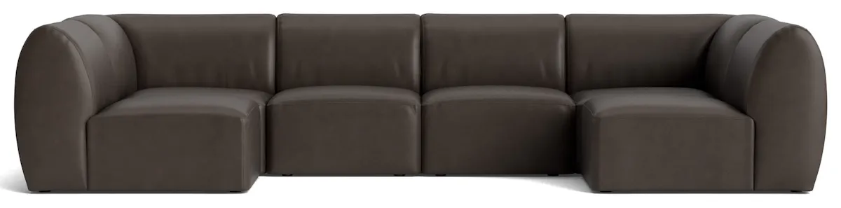Bassett Furniture 2756-USECT6L Clyde Leather Modular U-Shaped Sectional Bassett Furniture 2756-USECT6L Clyde Leather Modular U-Shaped Sectional