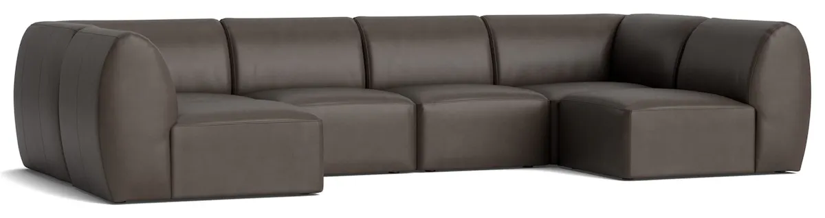 Bassett Furniture 2756-USECT6L Clyde Leather Modular U-Shaped Sectional Bassett Furniture 2756-USECT6L Clyde Leather Modular U-Shaped Sectional