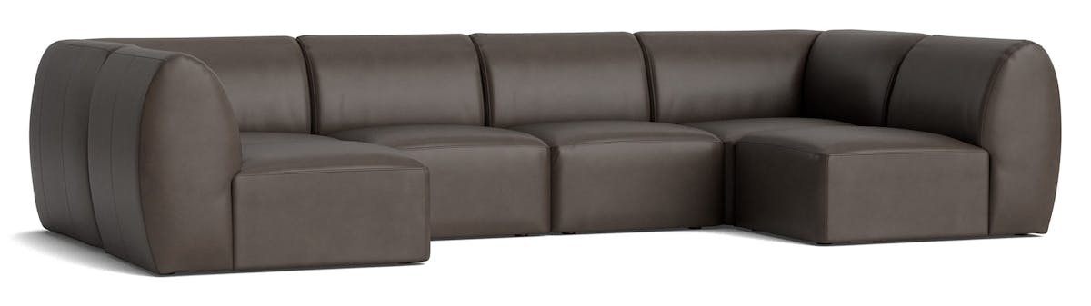 Bassett Furniture 2756-USECT6L Clyde Leather Modular U-Shaped Sectional Bassett Furniture 2756-USECT6L Clyde Leather Modular U-Shaped Sectional
