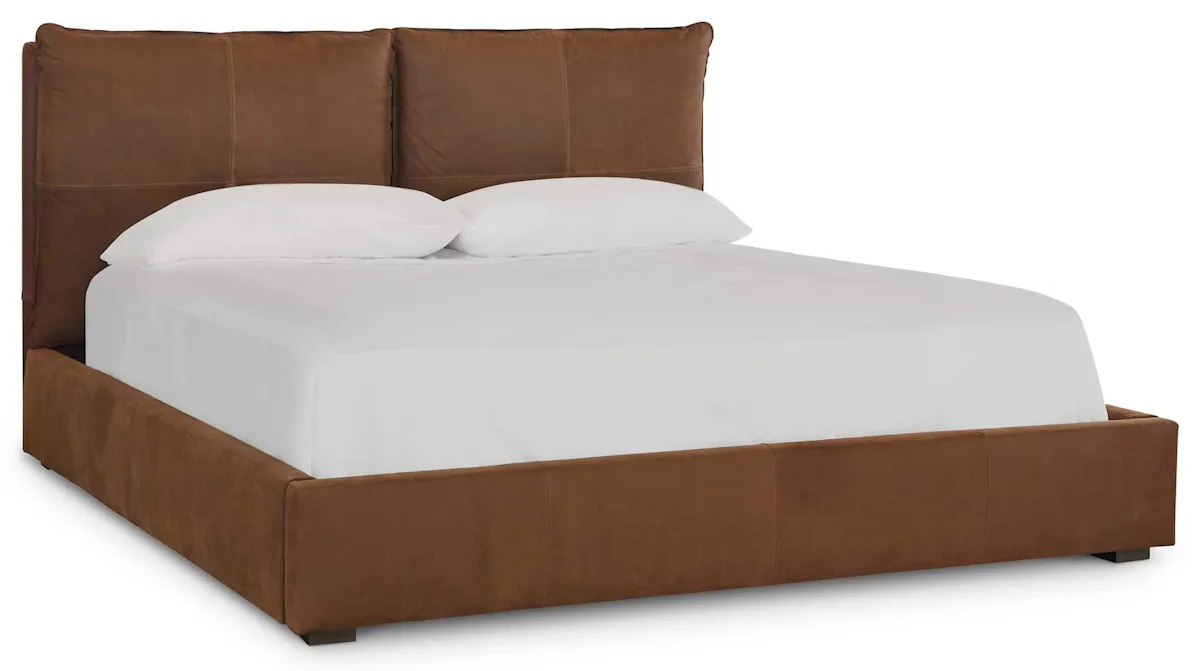 Bassett Furniture 2830-KP69L-7232-8 Greer King Leather Upholstered Bed Bassett Furniture 2830-KP69L-7232-8 Greer King Leather Upholstered Bed