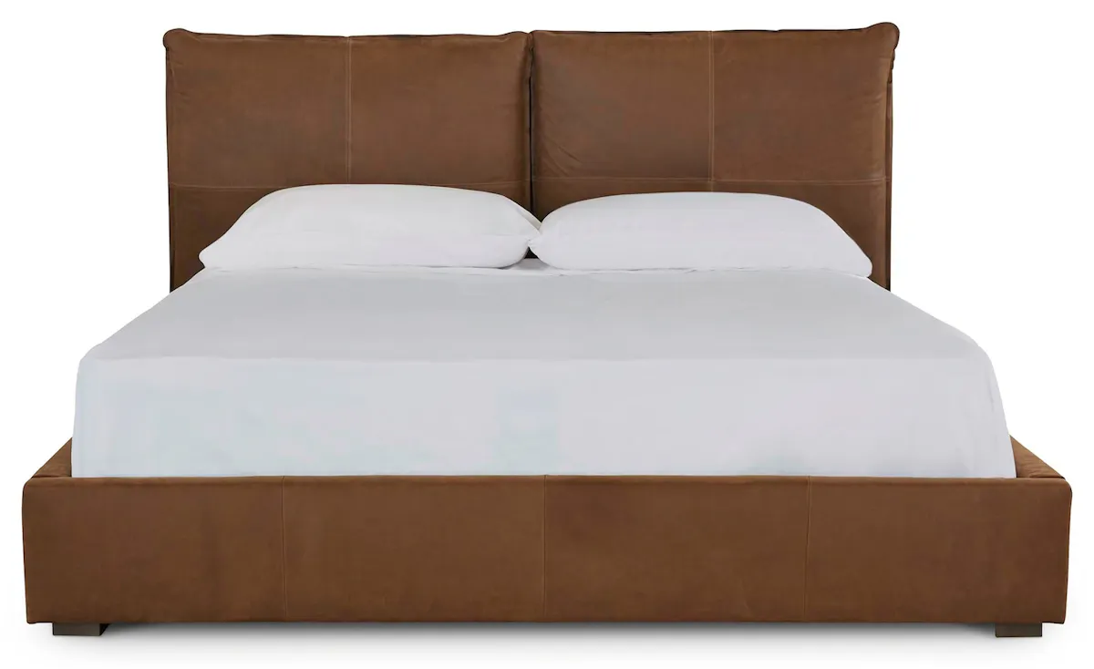 Bassett Furniture 2830-KP69L-7232-8 Greer King Leather Upholstered Bed Bassett Furniture 2830-KP69L-7232-8 Greer King Leather Upholstered Bed