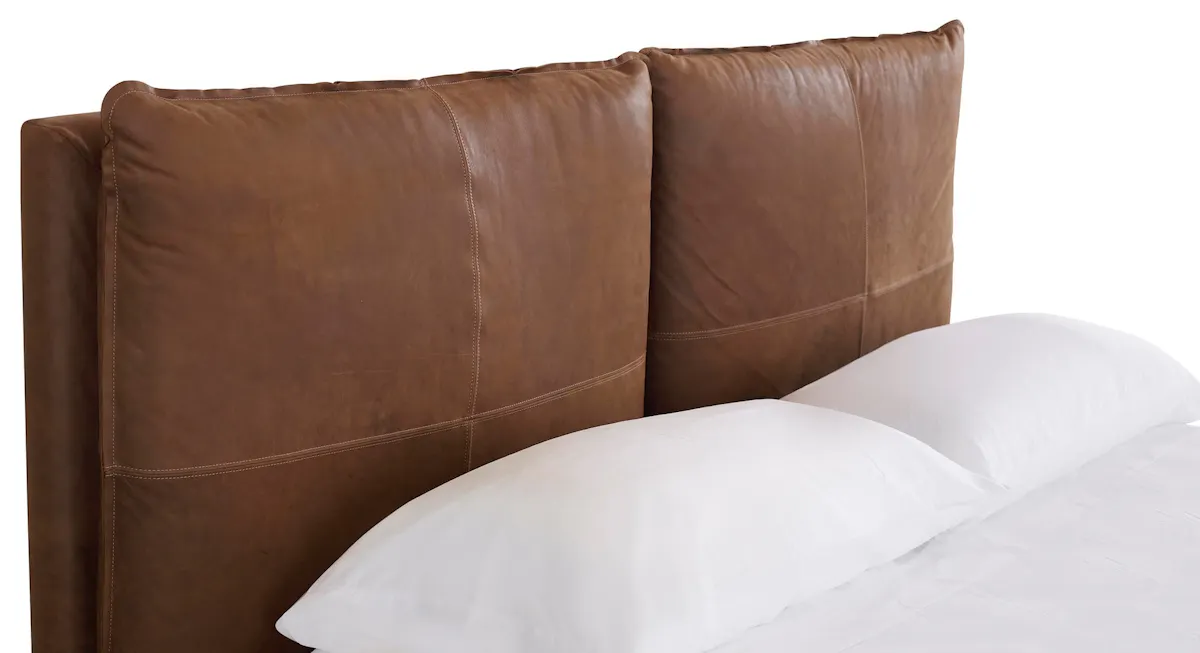 Bassett Furniture 2830-KP69L-7232-8 Greer King Leather Upholstered Bed Bassett Furniture 2830-KP69L-7232-8 Greer King Leather Upholstered Bed