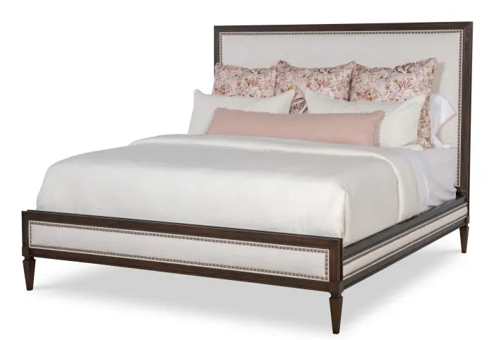 Century Furniture 899-187 Maison '47 Upholstered Tall Hb Low Fb Panel Bed - Cal King 6/0 Century Furniture 899-187 Maison '47 Upholstered Tall Hb Low Fb Panel Bed - Cal King 6/0