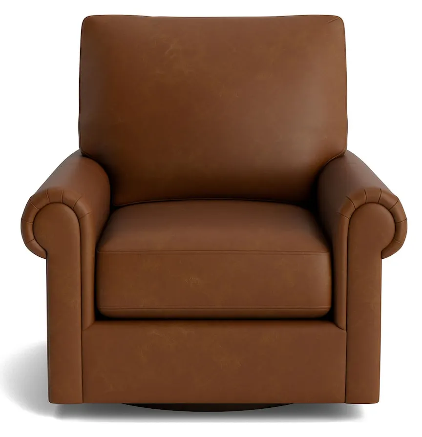 Bassett Furniture C300-05SFL True Custom Leather Panel Arm Swivel Chair Bassett Furniture C300-05SFL True Custom Leather Panel Arm Swivel Chair