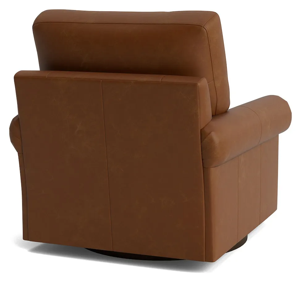 Bassett Furniture C300-05SFL True Custom Leather Panel Arm Swivel Chair Bassett Furniture C300-05SFL True Custom Leather Panel Arm Swivel Chair