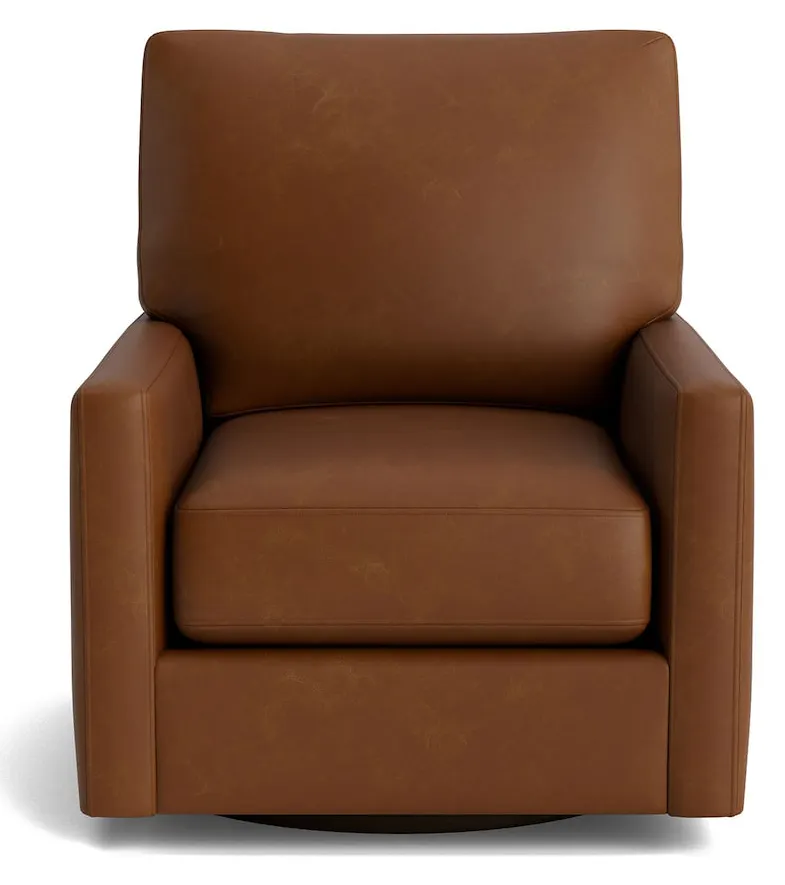 Bassett Furniture C500-05SFL True Custom Leather Track Arm Swivel Chair Bassett Furniture C500-05SFL True Custom Leather Track Arm Swivel Chair