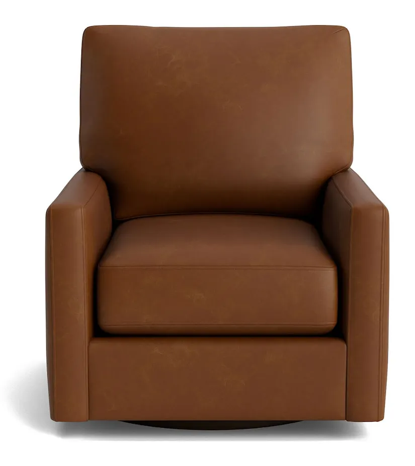 Bassett Furniture C500-05SFL True Custom Leather Track Arm Swivel Chair Bassett Furniture C500-05SFL True Custom Leather Track Arm Swivel Chair