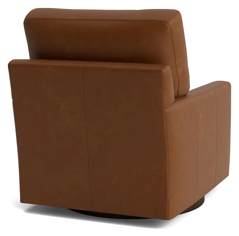 Bassett Furniture C500-05SFL True Custom Leather Track Arm Swivel Chair Bassett Furniture C500-05SFL True Custom Leather Track Arm Swivel Chair