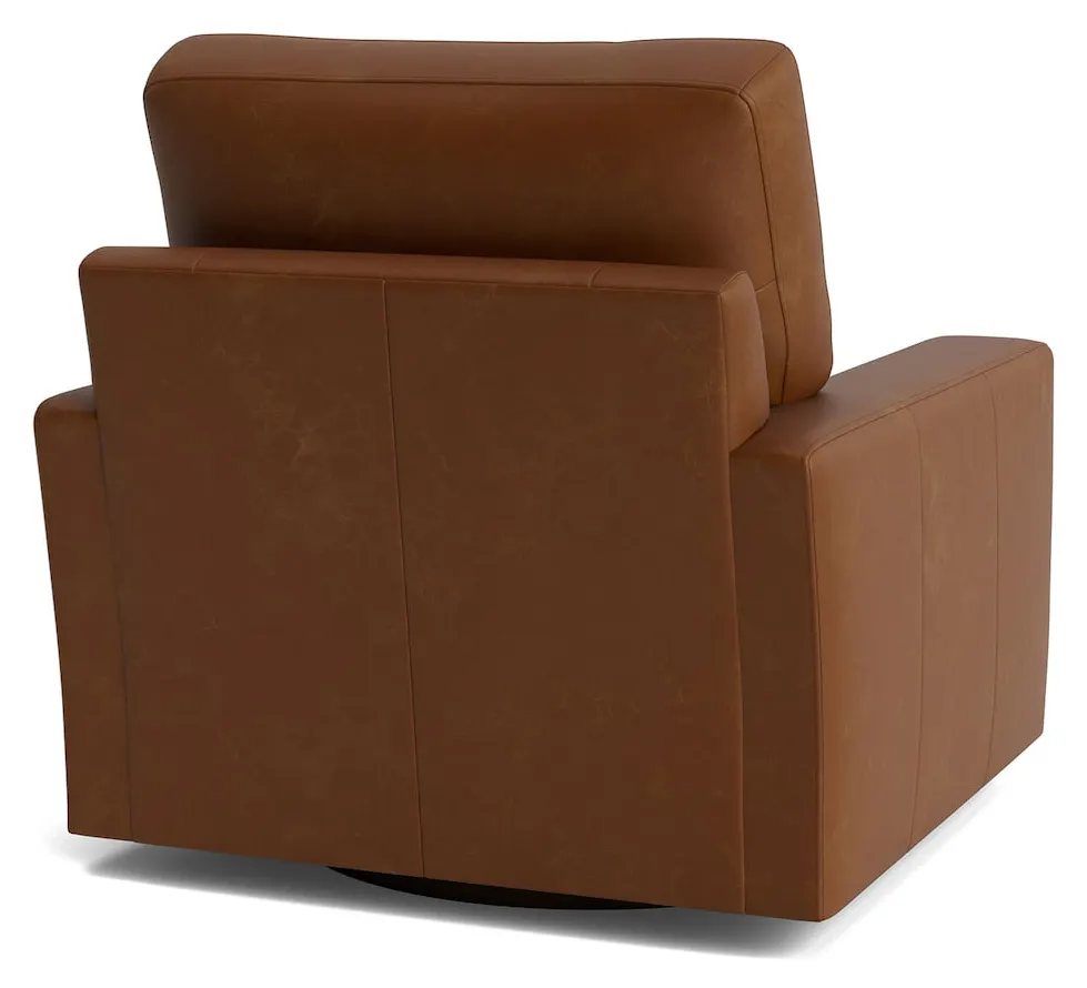 Bassett Furniture C600-05SFL True Custom Leather Large Track Arm Swivel Chair Bassett Furniture C600-05SFL True Custom Leather Large Track Arm Swivel Chair