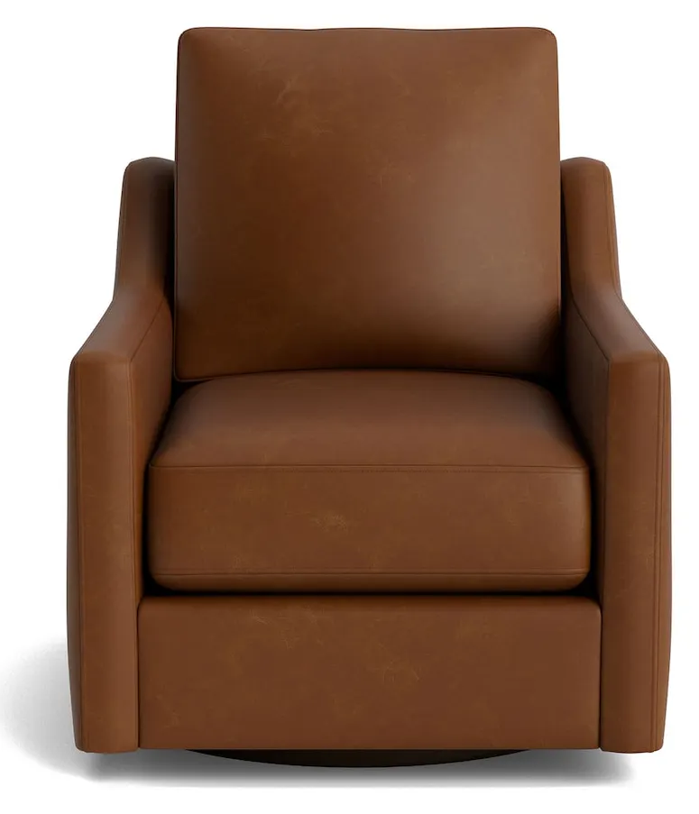 Bassett Furniture C900-05SFL True Custom Leather Slope Arm Swivel Chair Bassett Furniture C900-05SFL True Custom Leather Slope Arm Swivel Chair