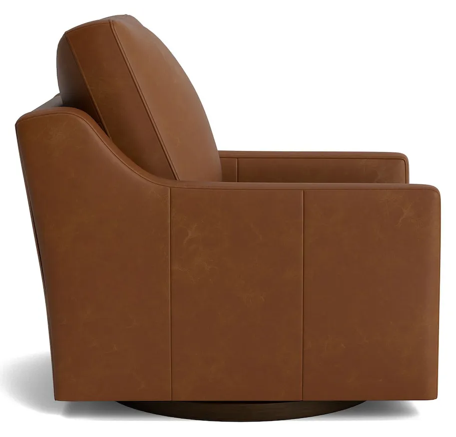 Bassett Furniture C900-05SFL True Custom Leather Slope Arm Swivel Chair Bassett Furniture C900-05SFL True Custom Leather Slope Arm Swivel Chair
