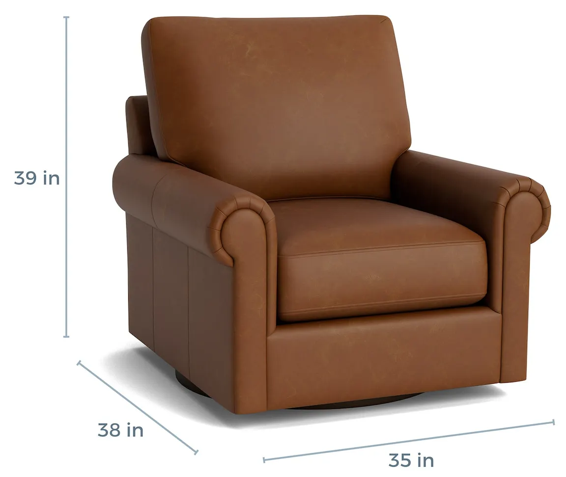 Bassett Furniture C300-05SFL True Custom Leather Panel Arm Swivel Chair Bassett Furniture C300-05SFL True Custom Leather Panel Arm Swivel Chair
