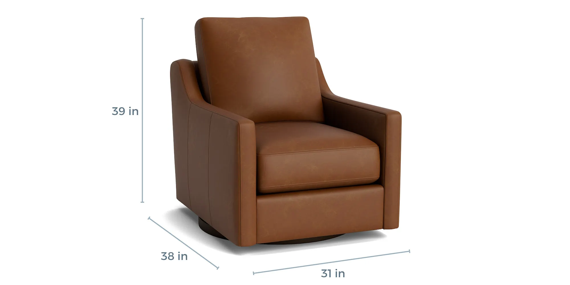 Bassett Furniture C900-05SFL True Custom Leather Slope Arm Swivel Chair