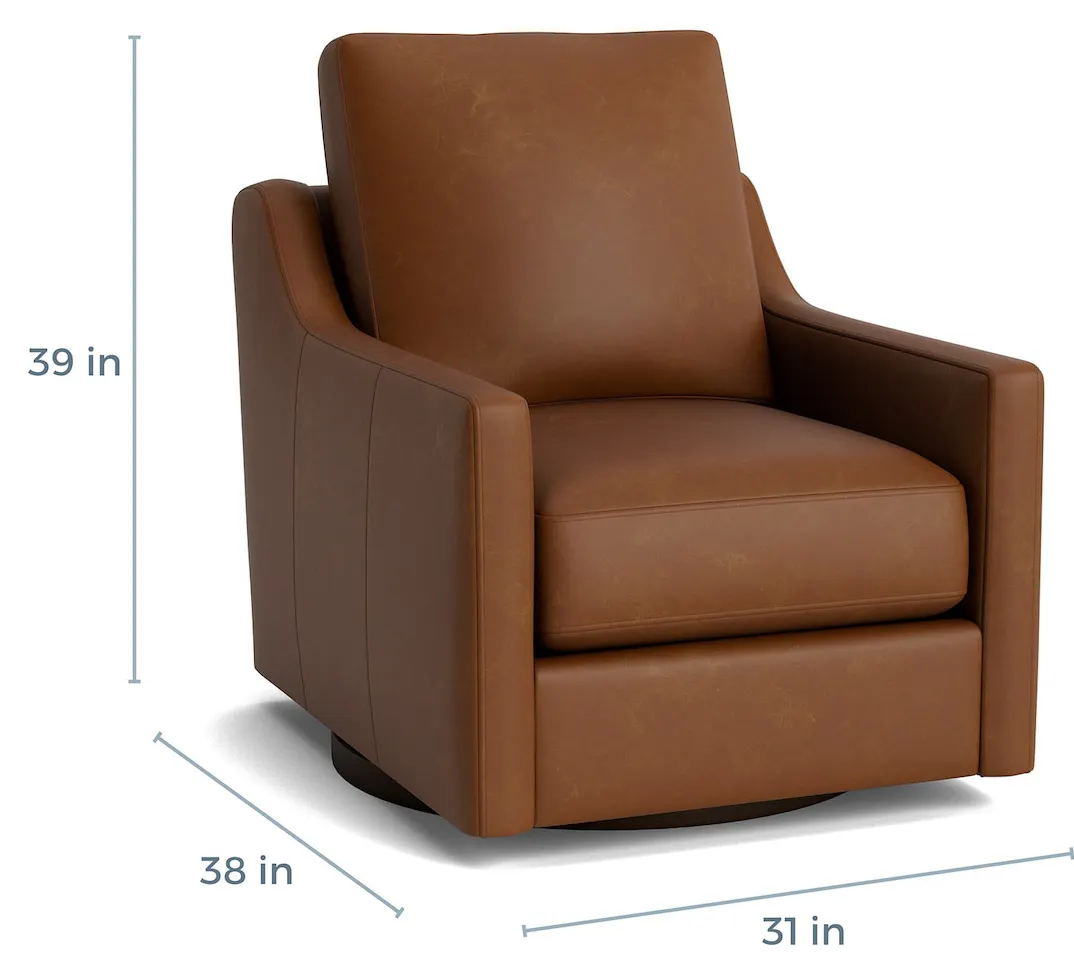 Bassett Furniture C900-05SFL True Custom Leather Slope Arm Swivel Chair Bassett Furniture C900-05SFL True Custom Leather Slope Arm Swivel Chair