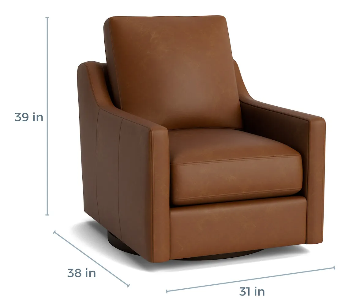 Bassett Furniture C900-05SFL True Custom Leather Slope Arm Swivel Chair Bassett Furniture C900-05SFL True Custom Leather Slope Arm Swivel Chair