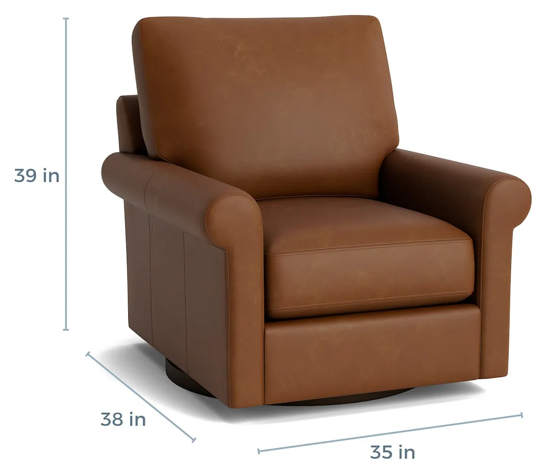 Bassett Furniture C100-05SFL True Custom Leather Sock Arm Swivel Chair Bassett Furniture C100-05SFL True Custom Leather Sock Arm Swivel Chair