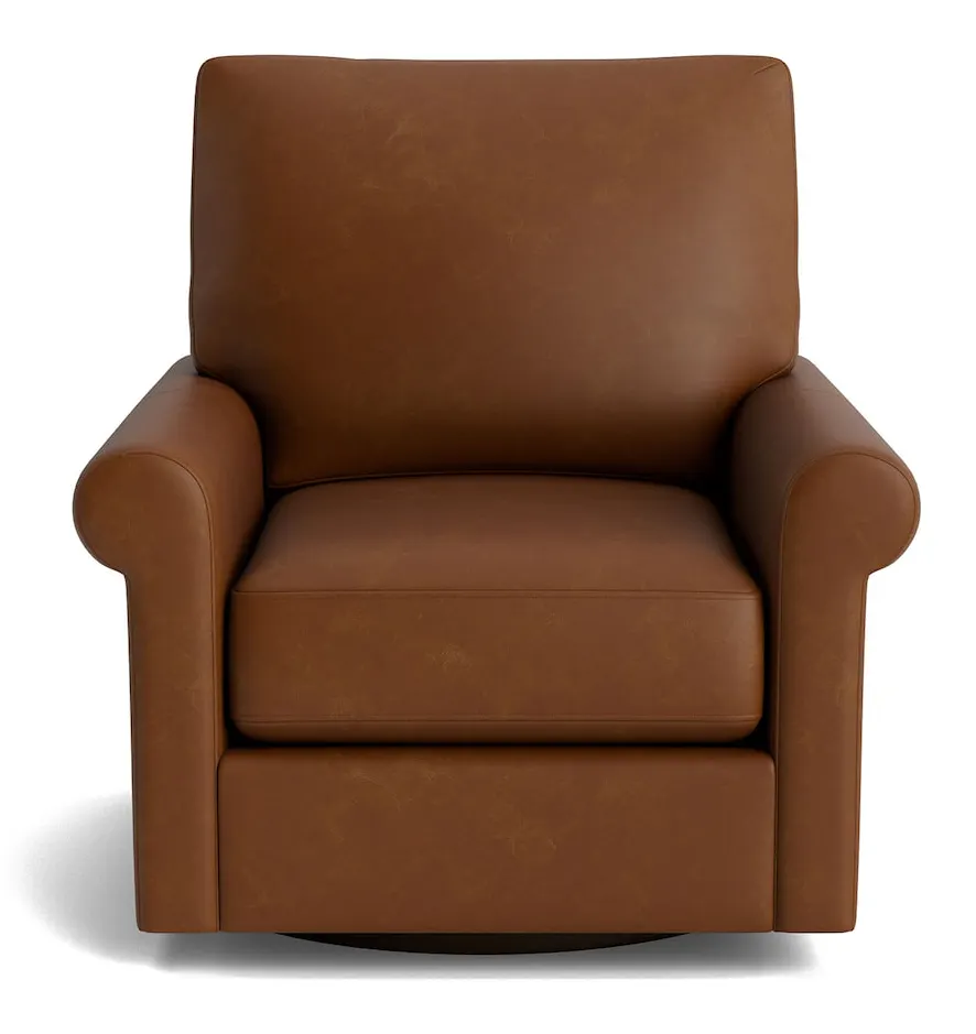 Bassett Furniture C100-05SFL True Custom Leather Sock Arm Swivel Chair Bassett Furniture C100-05SFL True Custom Leather Sock Arm Swivel Chair