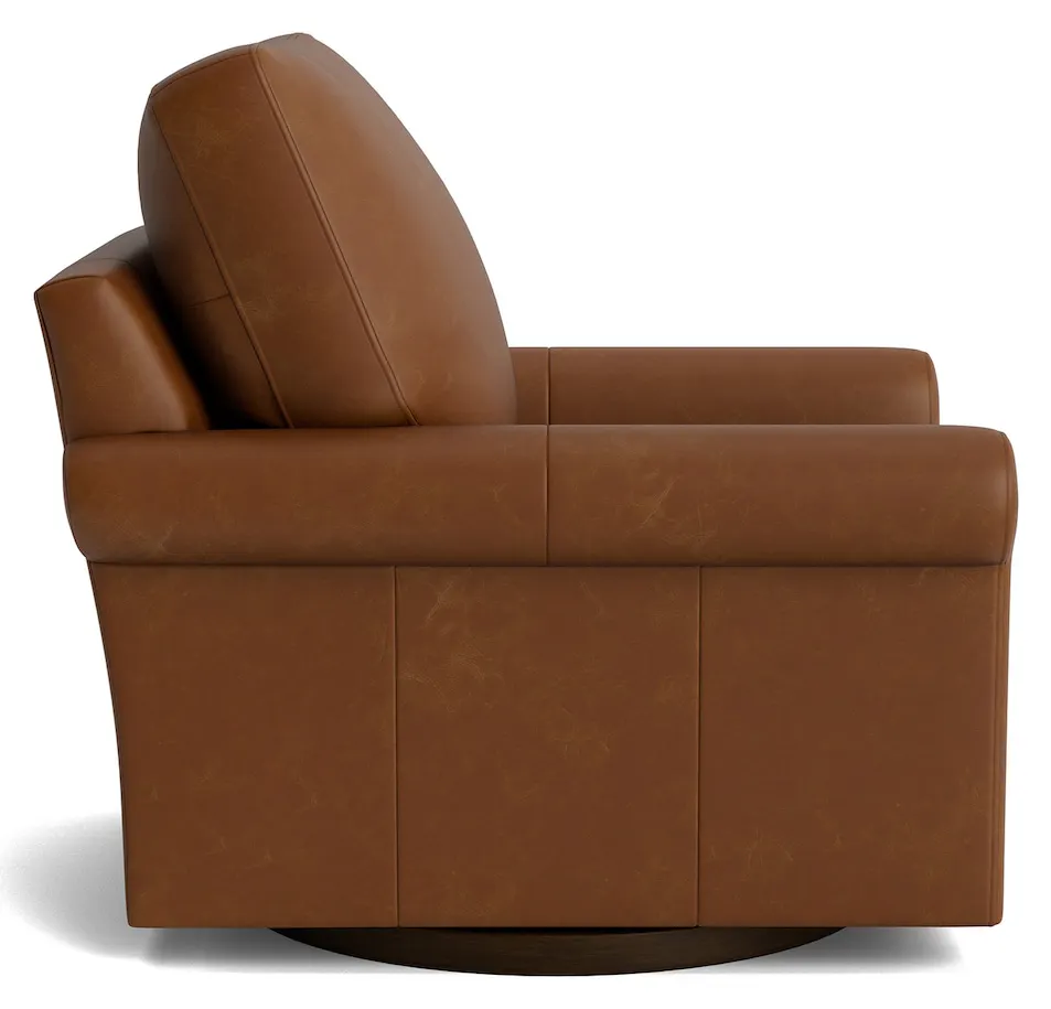Bassett Furniture C100-05SFL True Custom Leather Sock Arm Swivel Chair Bassett Furniture C100-05SFL True Custom Leather Sock Arm Swivel Chair