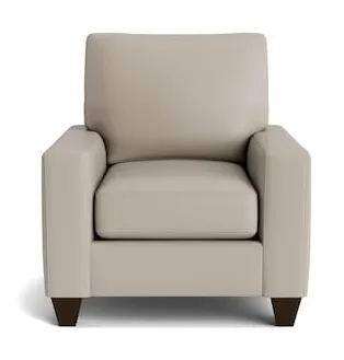 Bassett Furniture C600-12SFL True Custom Leather Large Track Arm Accent Chair Bassett Furniture C600-12SFL True Custom Leather Large Track Arm Accent Chair