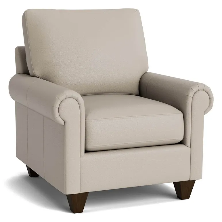 Bassett Furniture C300-12SFL True Custom Leather Panel Arm Accent Chair Bassett Furniture C300-12SFL True Custom Leather Panel Arm Accent Chair