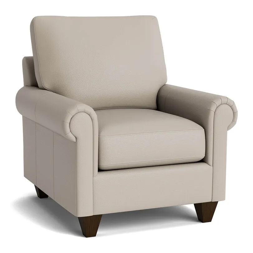 Bassett Furniture C300-12SFL True Custom Leather Panel Arm Accent Chair Bassett Furniture C300-12SFL True Custom Leather Panel Arm Accent Chair