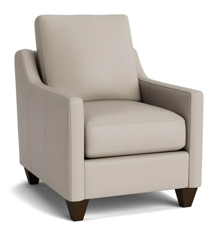 Bassett Furniture C900-12SFL True Custom Leather Slope Arm Accent Chair Bassett Furniture C900-12SFL True Custom Leather Slope Arm Accent Chair