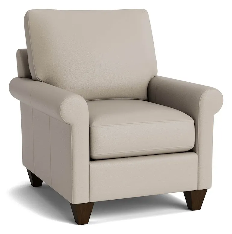 Bassett Furniture C100-12SFL True Custom Leather Sock Arm Accent Chair Bassett Furniture C100-12SFL True Custom Leather Sock Arm Accent Chair