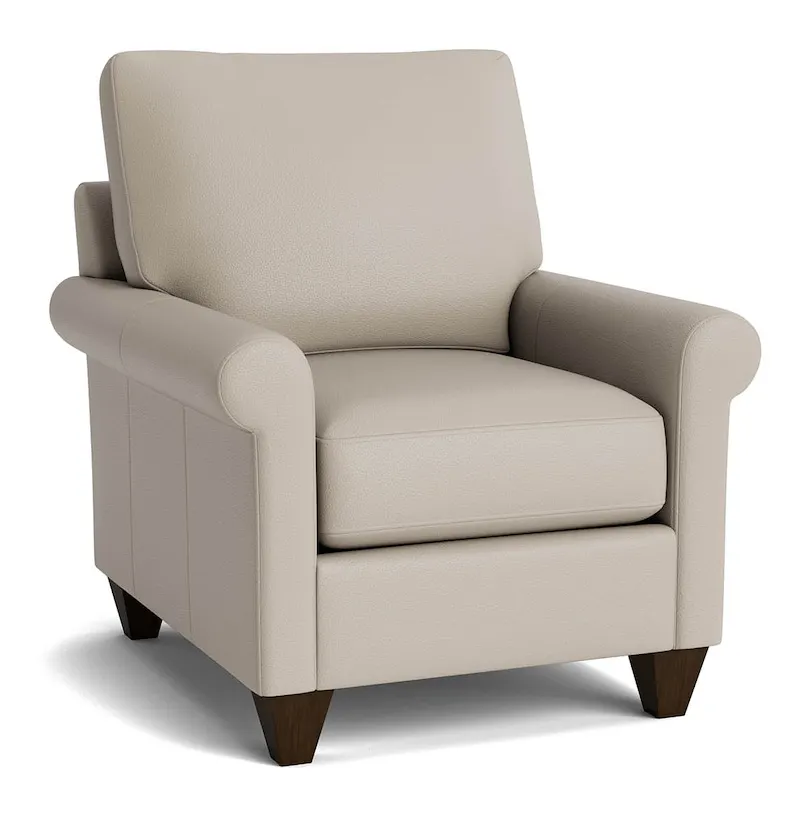 Bassett Furniture C100-12SFL True Custom Leather Sock Arm Accent Chair Bassett Furniture C100-12SFL True Custom Leather Sock Arm Accent Chair
