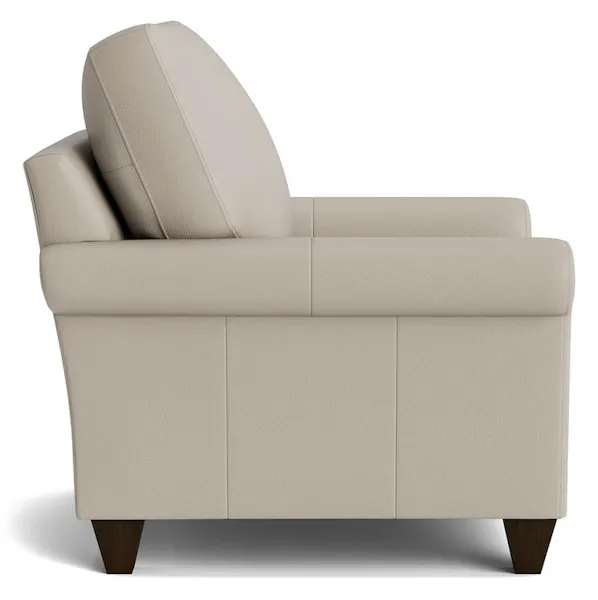 Bassett Furniture C100-12SFL True Custom Leather Sock Arm Accent Chair Bassett Furniture C100-12SFL True Custom Leather Sock Arm Accent Chair