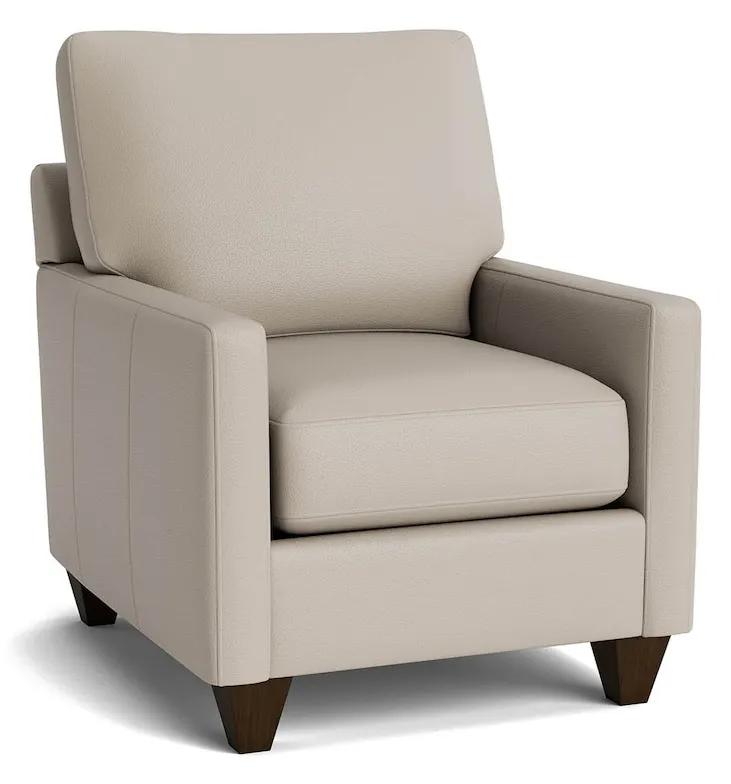 Bassett Furniture C500-12SFL True Custom Leather Track Arm Accent Chair Bassett Furniture C500-12SFL True Custom Leather Track Arm Accent Chair