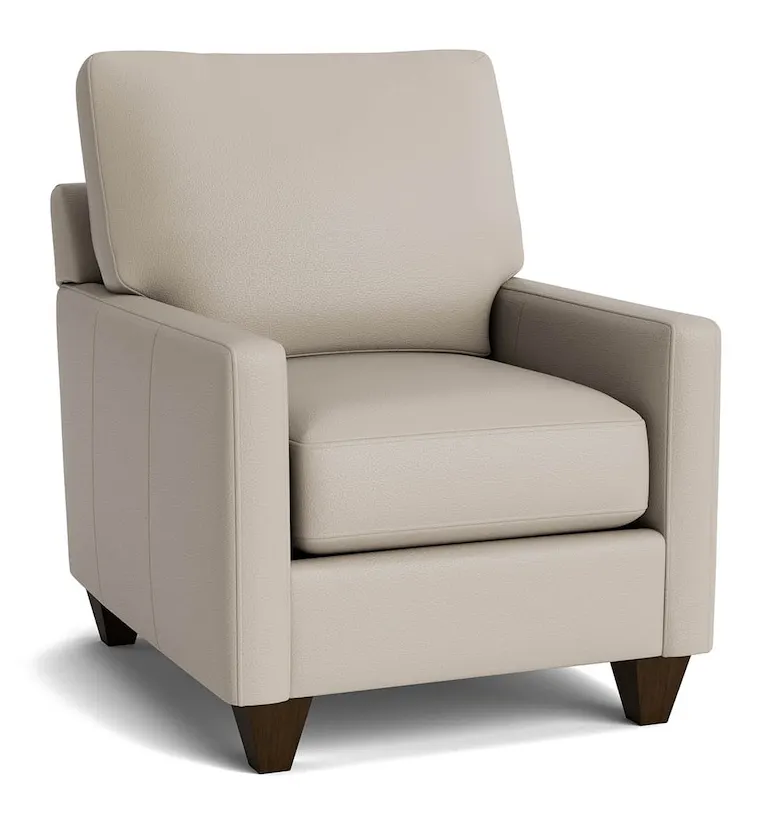 Bassett Furniture C500-12SFL True Custom Leather Track Arm Accent Chair Bassett Furniture C500-12SFL True Custom Leather Track Arm Accent Chair