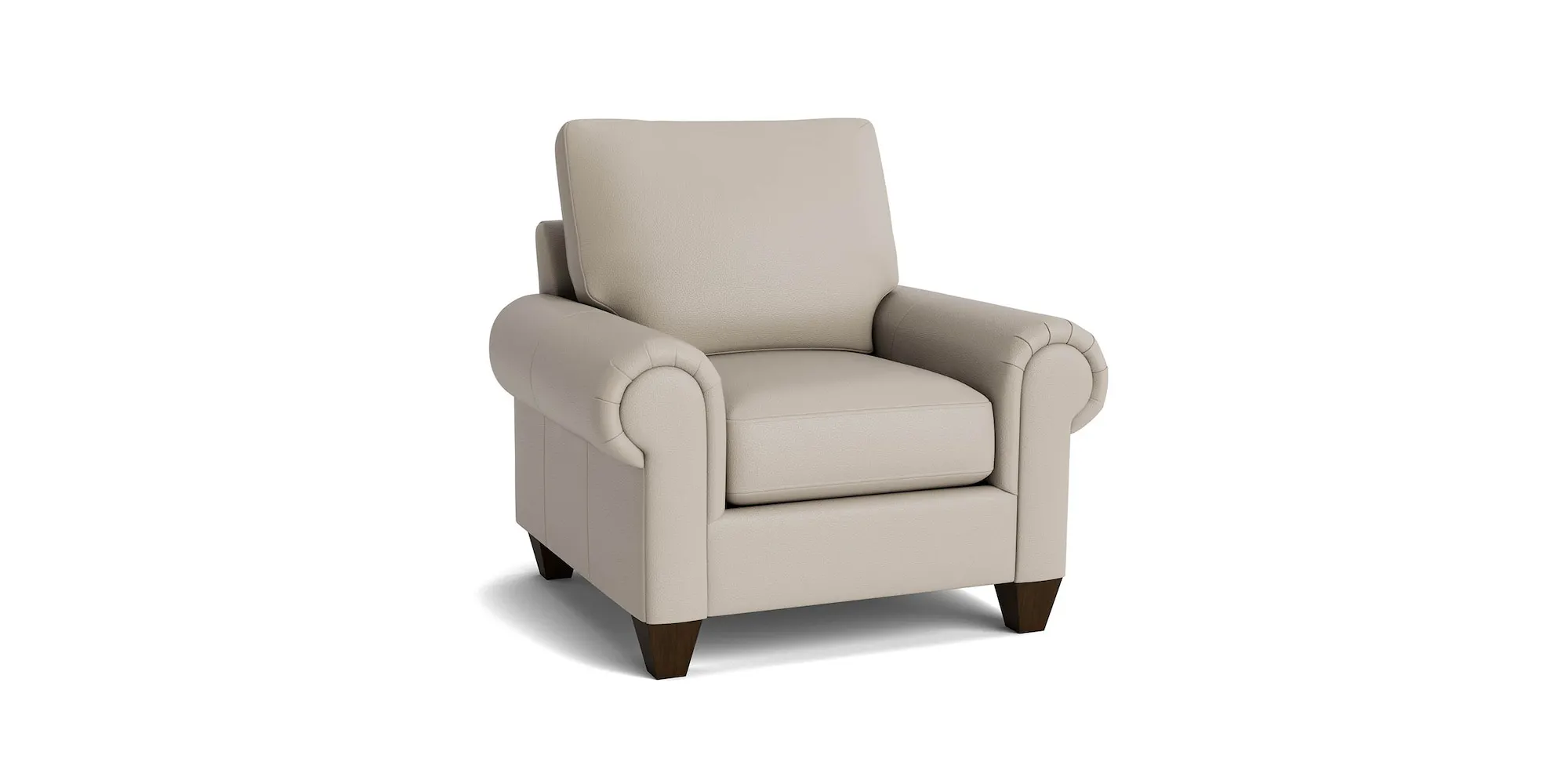 Bassett Furniture C400-12SFL True Custom Leather Large Panel Arm Accent Chair