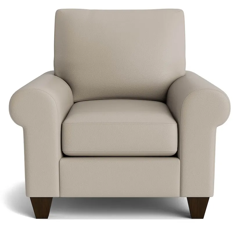 Bassett Furniture C200-12SFL True Custom Leather Large Sock Arm Accent Chair Bassett Furniture C200-12SFL True Custom Leather Large Sock Arm Accent Chair