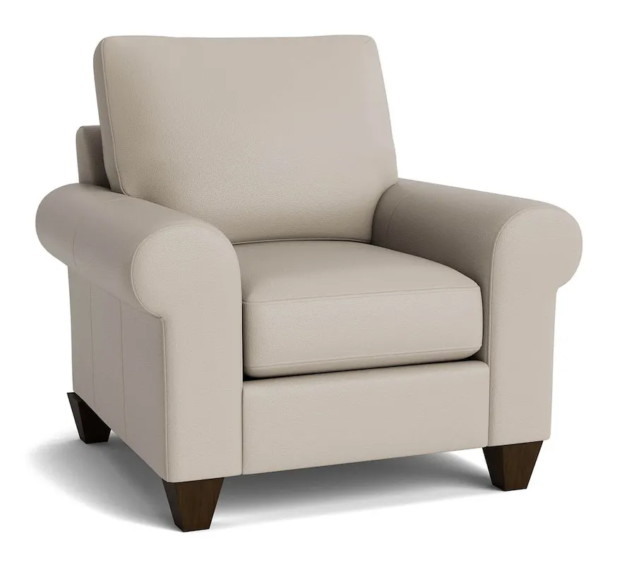 Bassett Furniture C200-12SFL True Custom Leather Large Sock Arm Accent Chair Bassett Furniture C200-12SFL True Custom Leather Large Sock Arm Accent Chair
