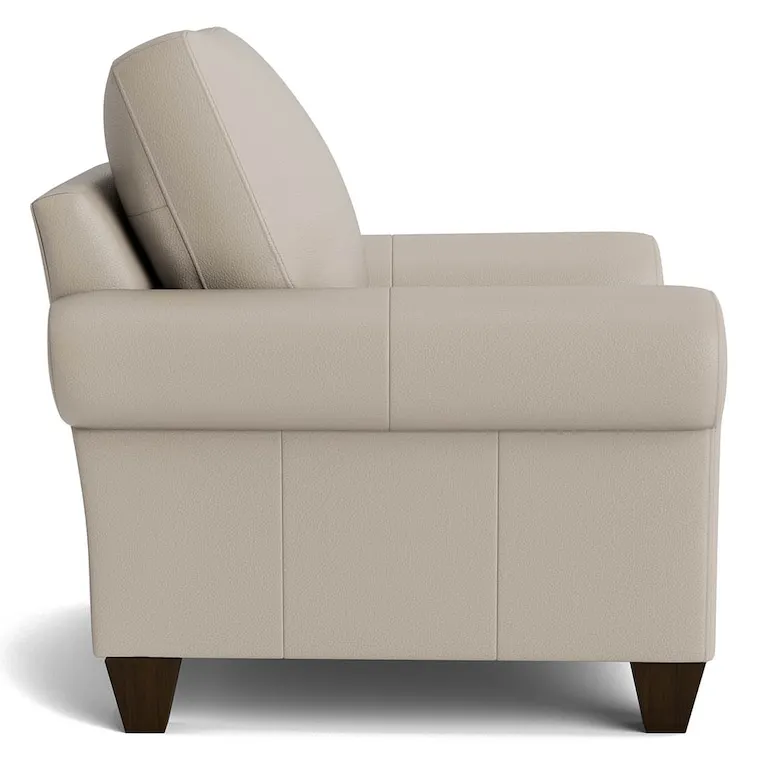 Bassett Furniture C200-12SFL True Custom Leather Large Sock Arm Accent Chair Bassett Furniture C200-12SFL True Custom Leather Large Sock Arm Accent Chair