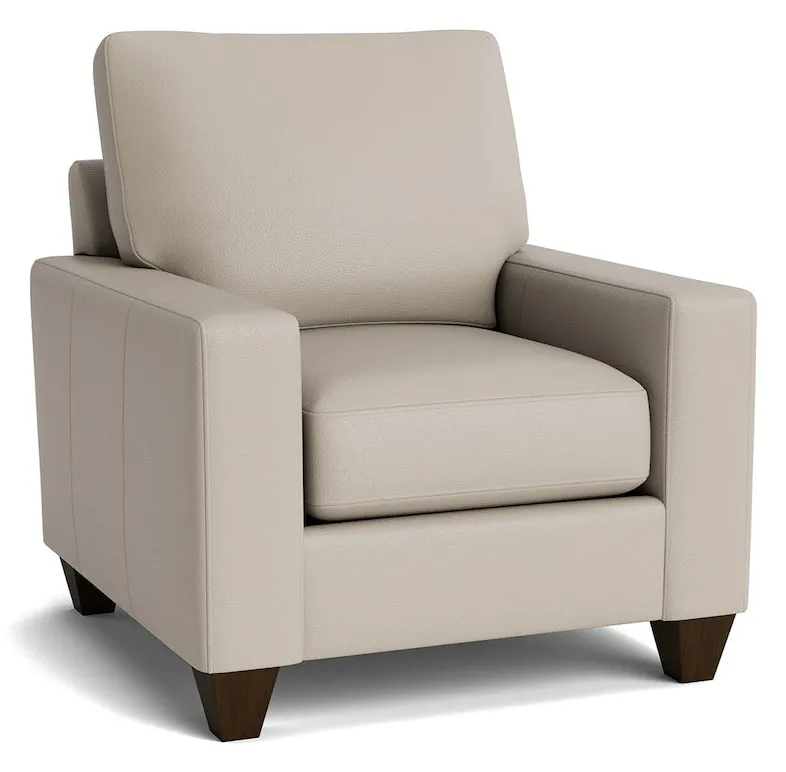 Bassett Furniture C600-12SFL True Custom Leather Large Track Arm Accent Chair Bassett Furniture C600-12SFL True Custom Leather Large Track Arm Accent Chair