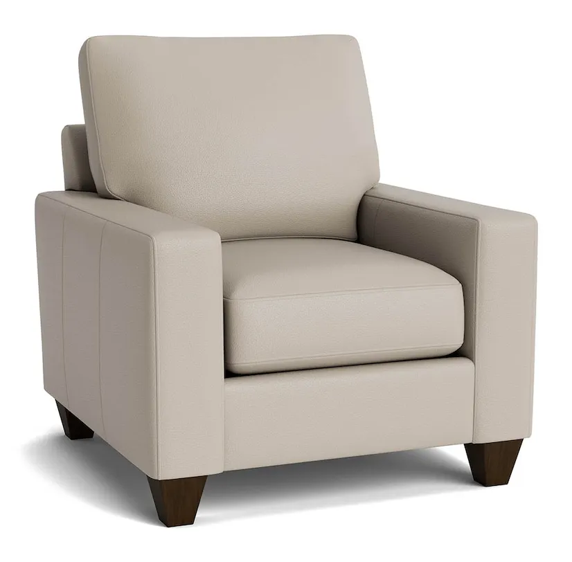 Bassett Furniture C600-12SFL True Custom Leather Large Track Arm Accent Chair Bassett Furniture C600-12SFL True Custom Leather Large Track Arm Accent Chair