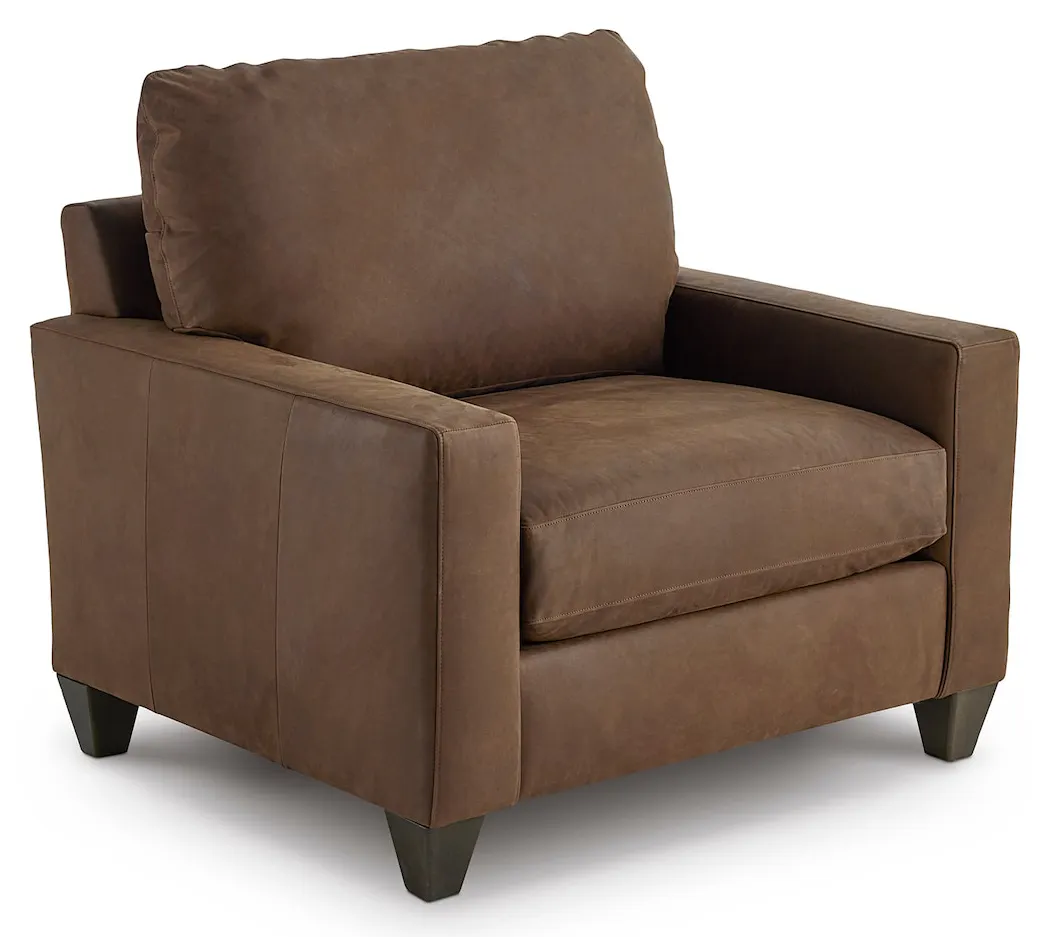 Bassett Furniture C654-18SFL True Custom Leather Track Arm Chair and a Half Bassett Furniture C654-18SFL True Custom Leather Track Arm Chair and a Half