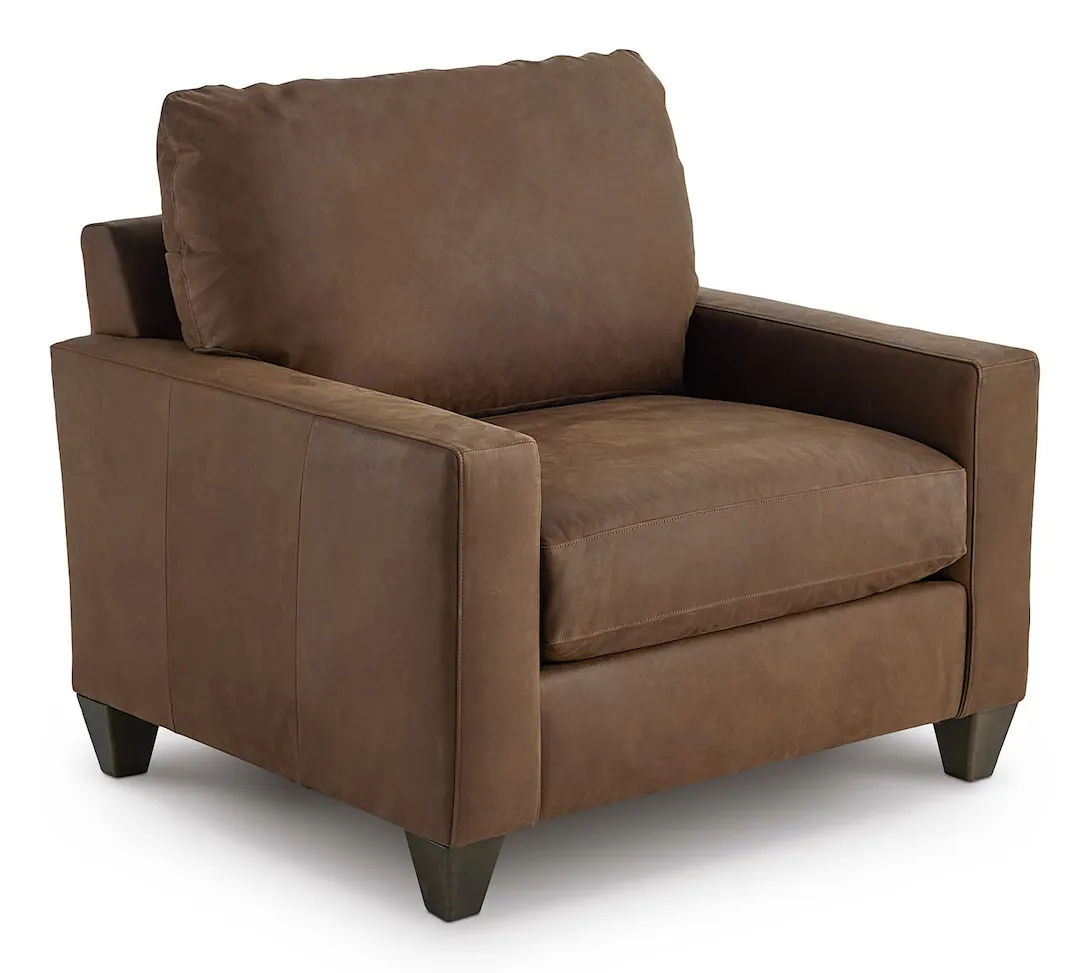 Bassett Furniture C654-18SFL True Custom Leather Track Arm Chair and a Half Bassett Furniture C654-18SFL True Custom Leather Track Arm Chair and a Half