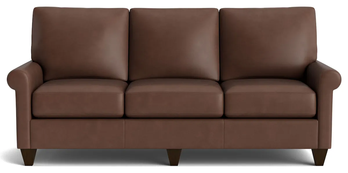 Bassett Furniture C100-72SFL True Custom Leather Sock Arm Sofa Bassett Furniture C100-72SFL True Custom Leather Sock Arm Sofa