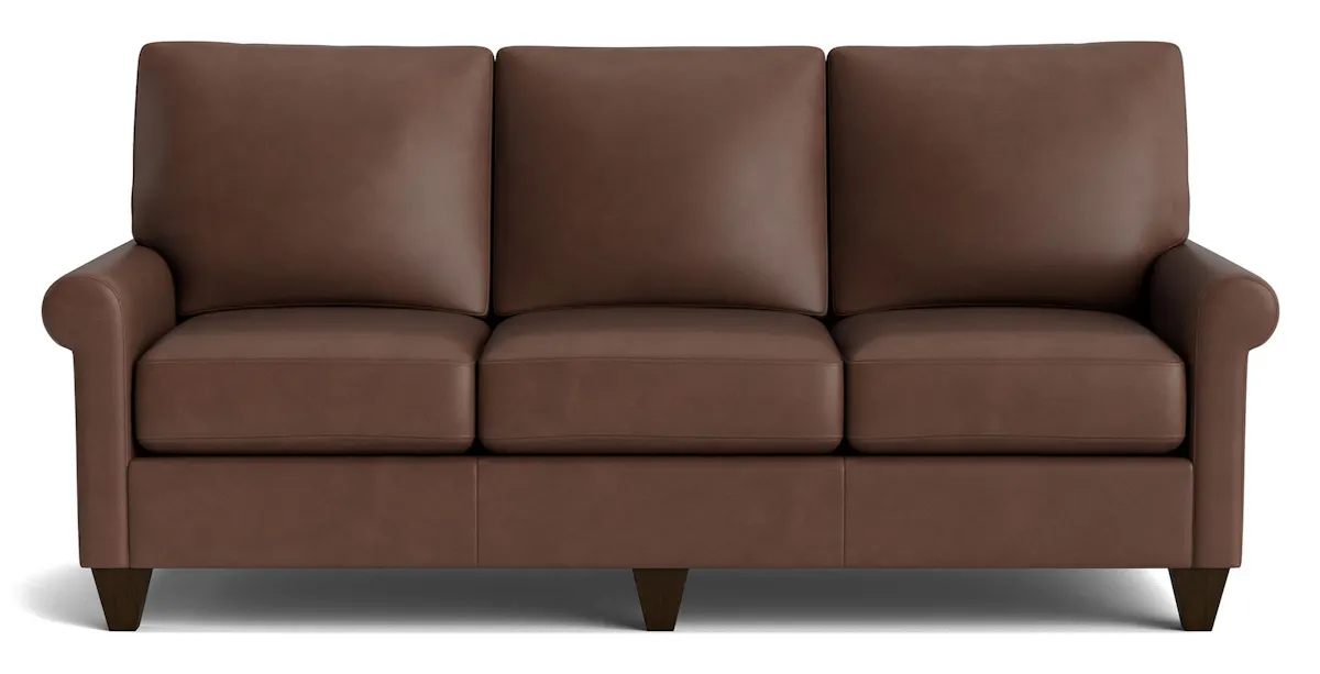 Bassett Furniture C100-72SFL True Custom Leather Sock Arm Sofa Bassett Furniture C100-72SFL True Custom Leather Sock Arm Sofa