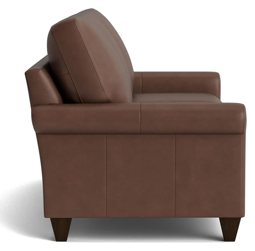 Bassett Furniture C100-72SFL True Custom Leather Sock Arm Sofa Bassett Furniture C100-72SFL True Custom Leather Sock Arm Sofa