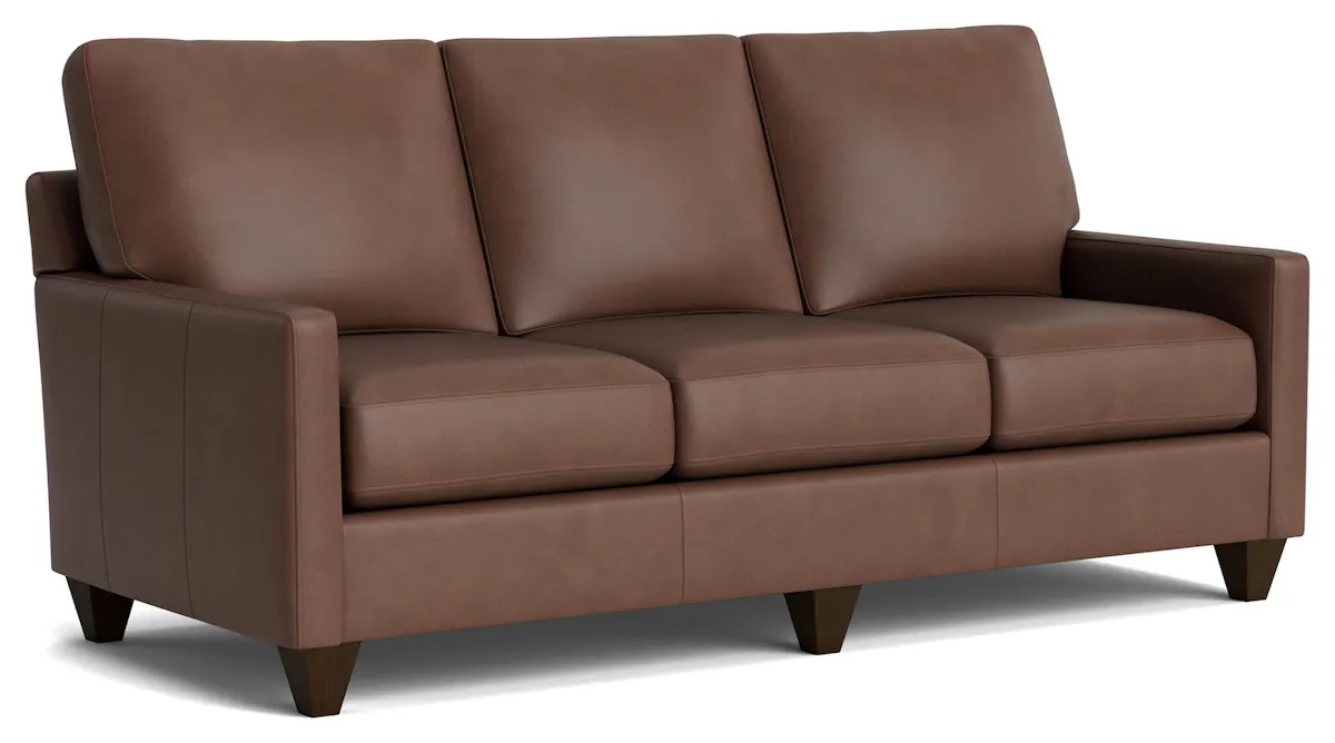 Bassett Furniture C500-72SFL True Custom Leather Track Arm Sofa Bassett Furniture C500-72SFL True Custom Leather Track Arm Sofa