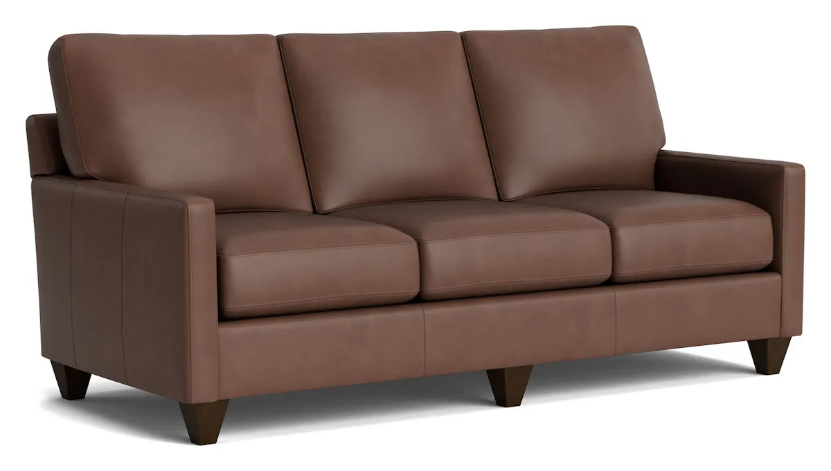 Bassett Furniture C500-72SFL True Custom Leather Track Arm Sofa Bassett Furniture C500-72SFL True Custom Leather Track Arm Sofa
