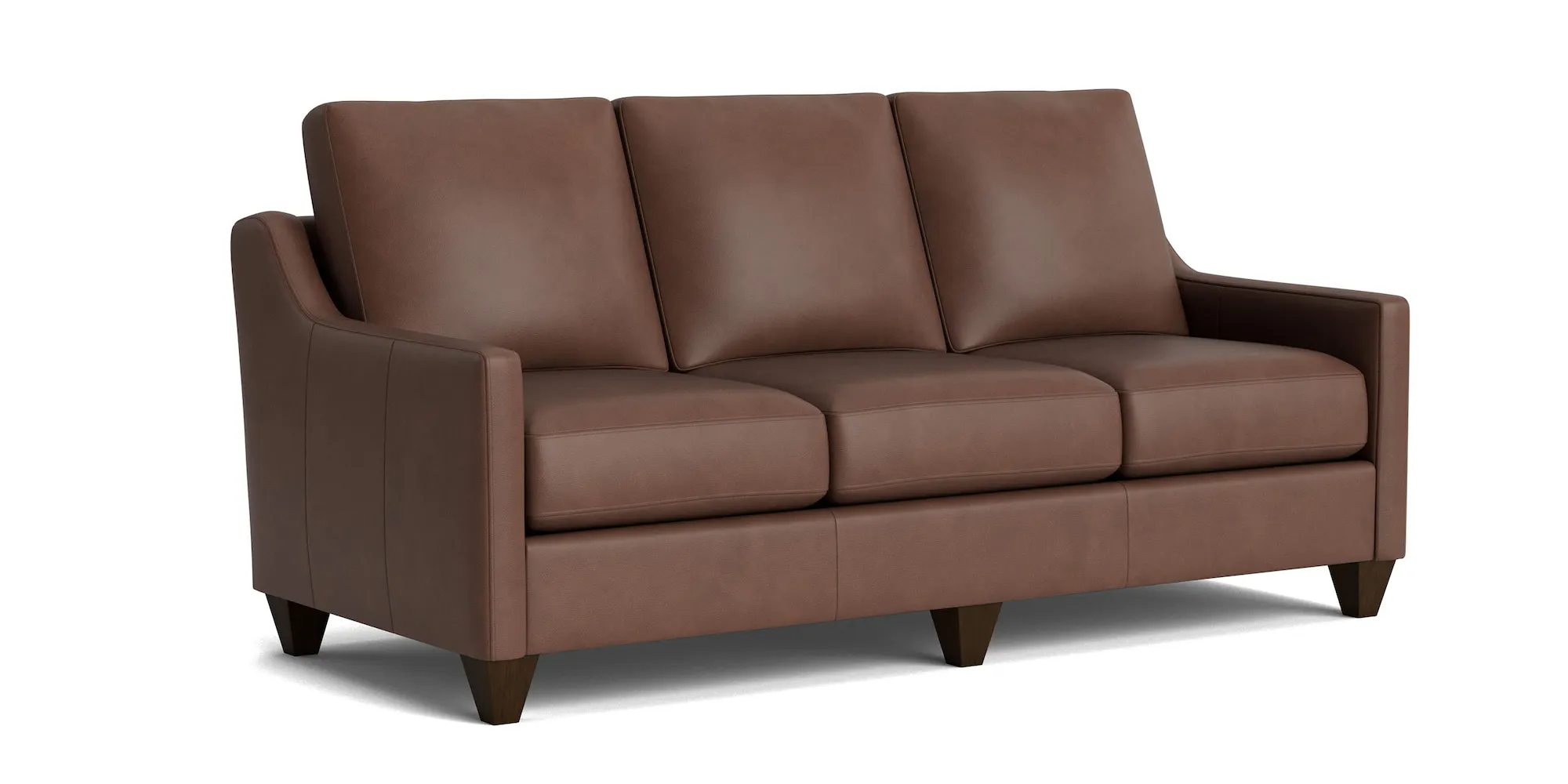 Bassett Furniture C900-72SFL True Custom Leather Slope Arm Sofa