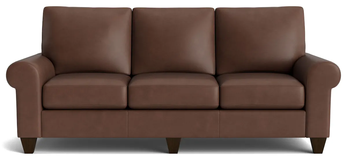 Bassett Furniture C200-72SFL True Custom Leather Large Sock Arm Sofa Bassett Furniture C200-72SFL True Custom Leather Large Sock Arm Sofa