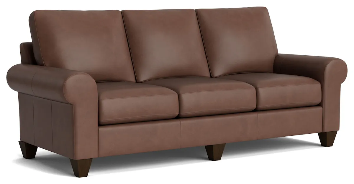 Bassett Furniture C200-72SFL True Custom Leather Large Sock Arm Sofa Bassett Furniture C200-72SFL True Custom Leather Large Sock Arm Sofa