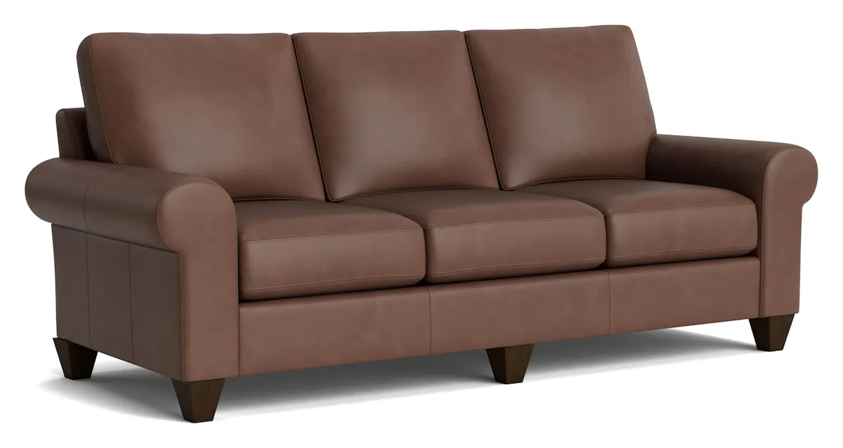 Bassett Furniture C200-72SFL True Custom Leather Large Sock Arm Sofa Bassett Furniture C200-72SFL True Custom Leather Large Sock Arm Sofa