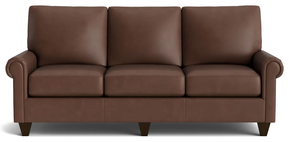 Bassett Furniture C300-72SFL True Custom Leather Panel Arm Sofa Bassett Furniture C300-72SFL True Custom Leather Panel Arm Sofa