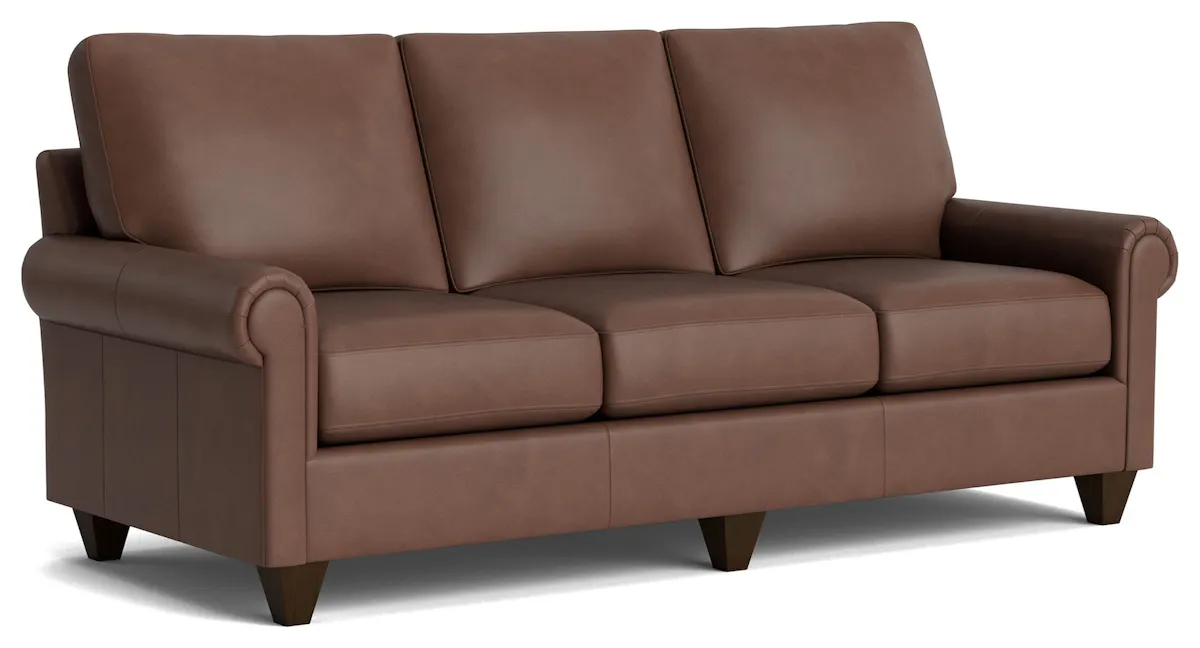 Bassett Furniture C300-72SFL True Custom Leather Panel Arm Sofa Bassett Furniture C300-72SFL True Custom Leather Panel Arm Sofa